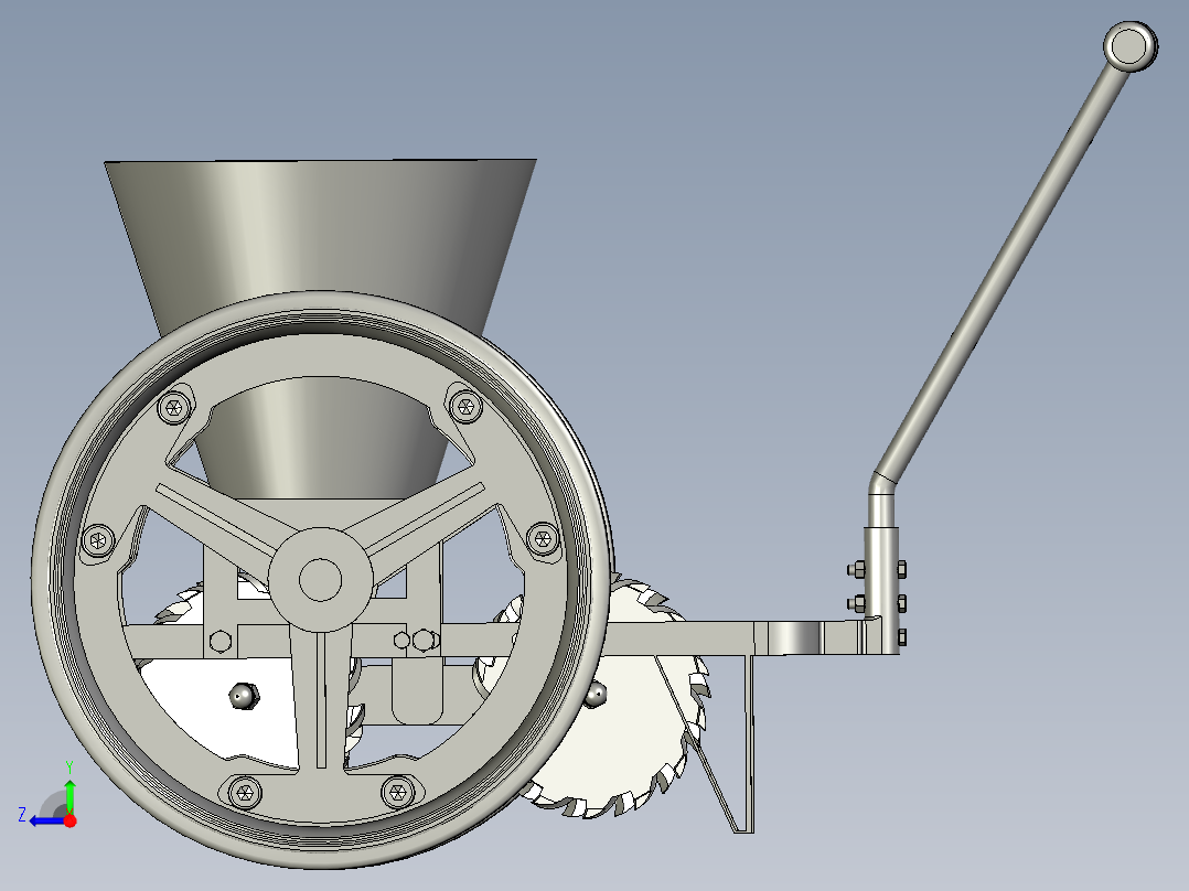 撒播牧草播种机右视图