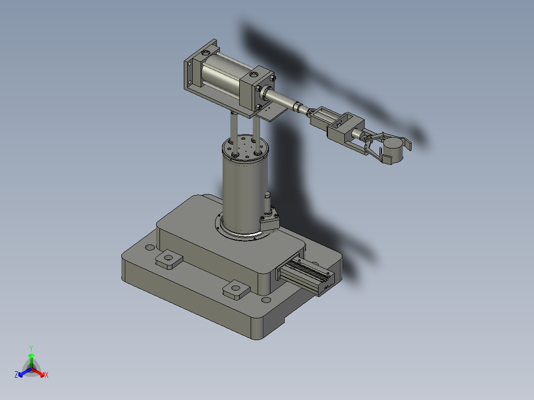 小型柔性分料送料机械手主视图
