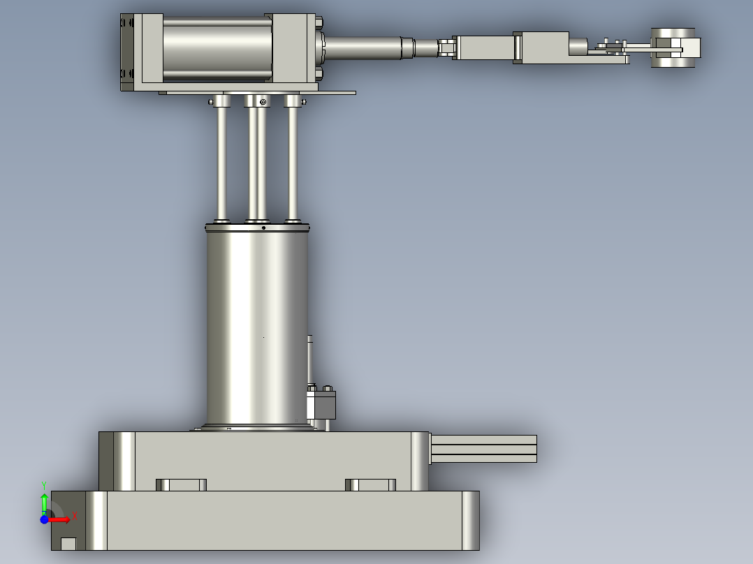 小型柔性分料送料机械手前视图