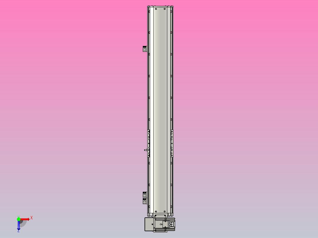 MT120BT半封闭皮带滑台[MT120BT.L100.700.LU.P40.C3]俯视图