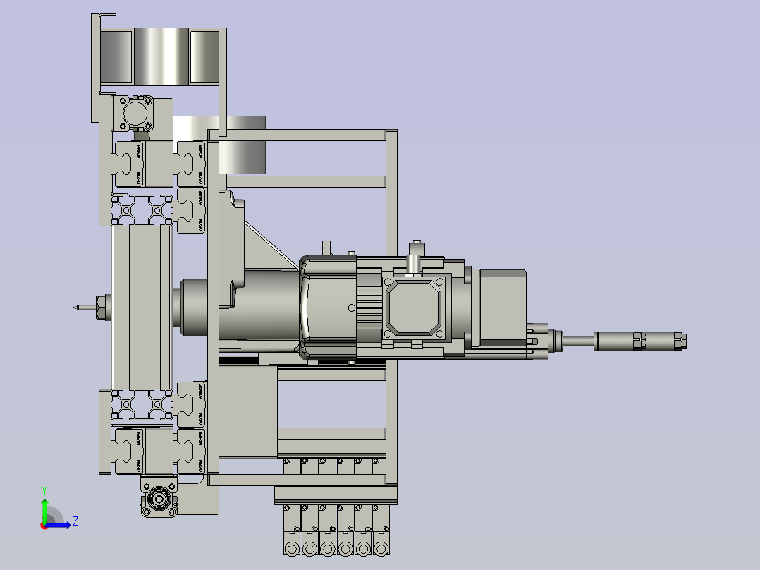 动力钻孔拉钉单元左视图
