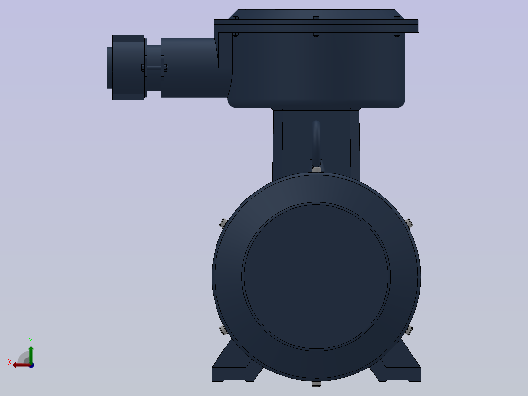 三相异步电动机YB3-90L-(2.4.6.8)-B34安装后视图