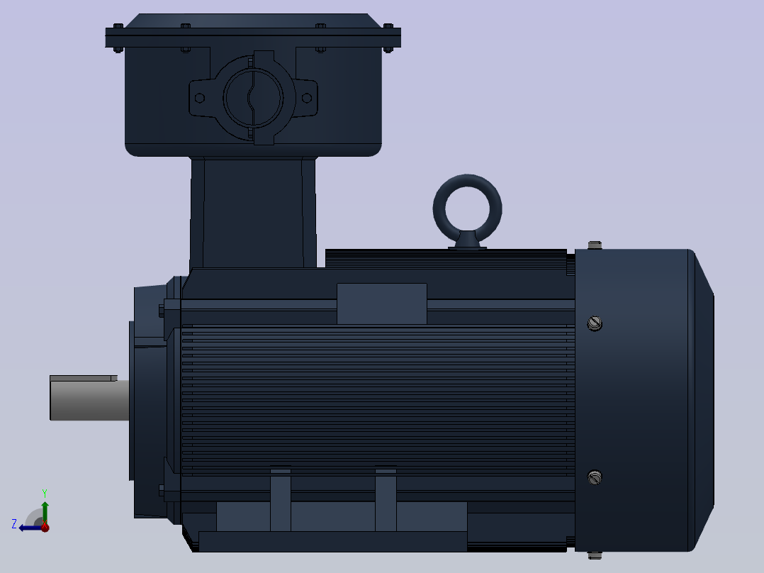 三相异步电动机YB3-90L-(2.4.6.8)-B34安装右视图
