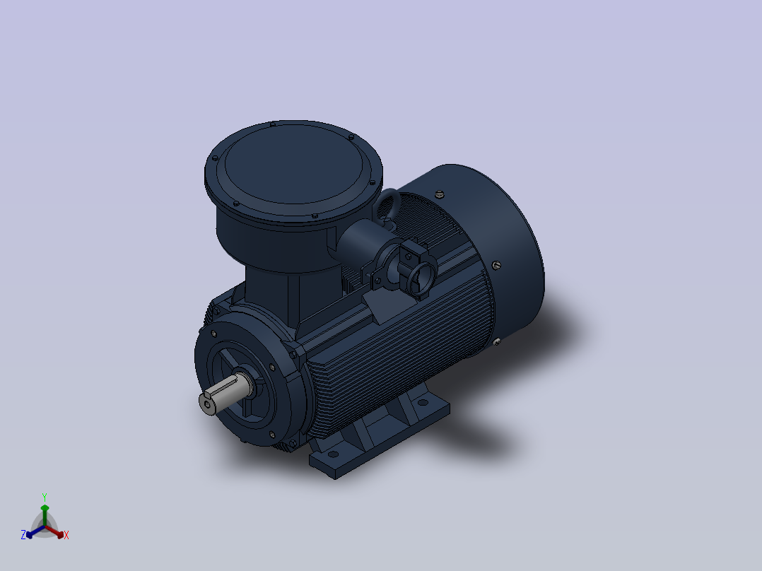 三相异步电动机YB3-90L-(2.4.6.8)-B34安装正等轴测图