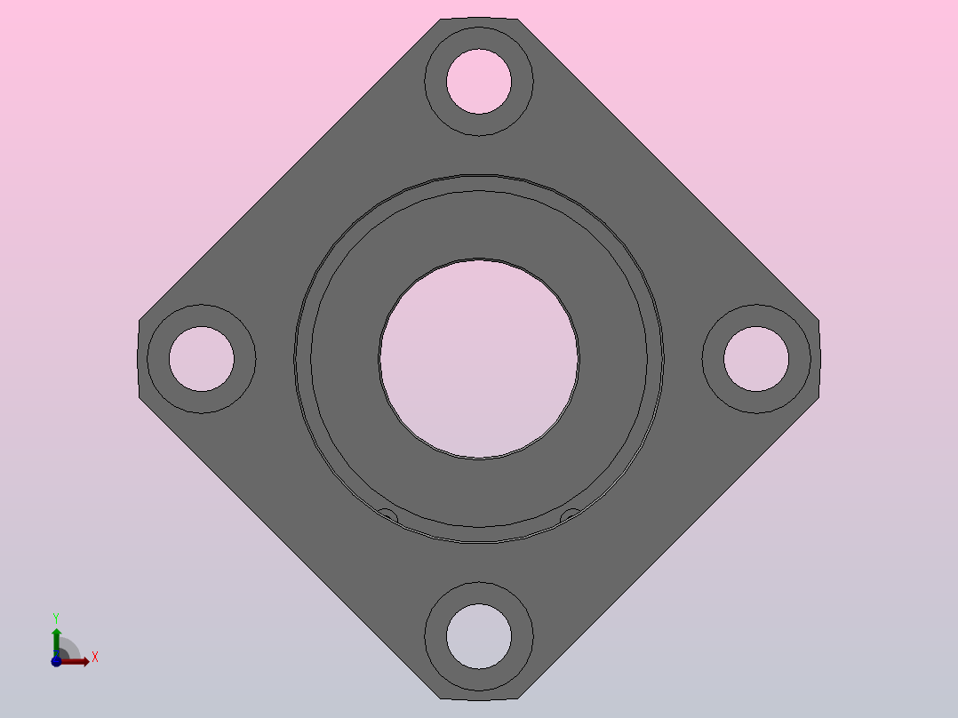 带挡圈双轴承L尺寸指定型轴承座组件_BRDLDK-6904-2Z-40-A前视图