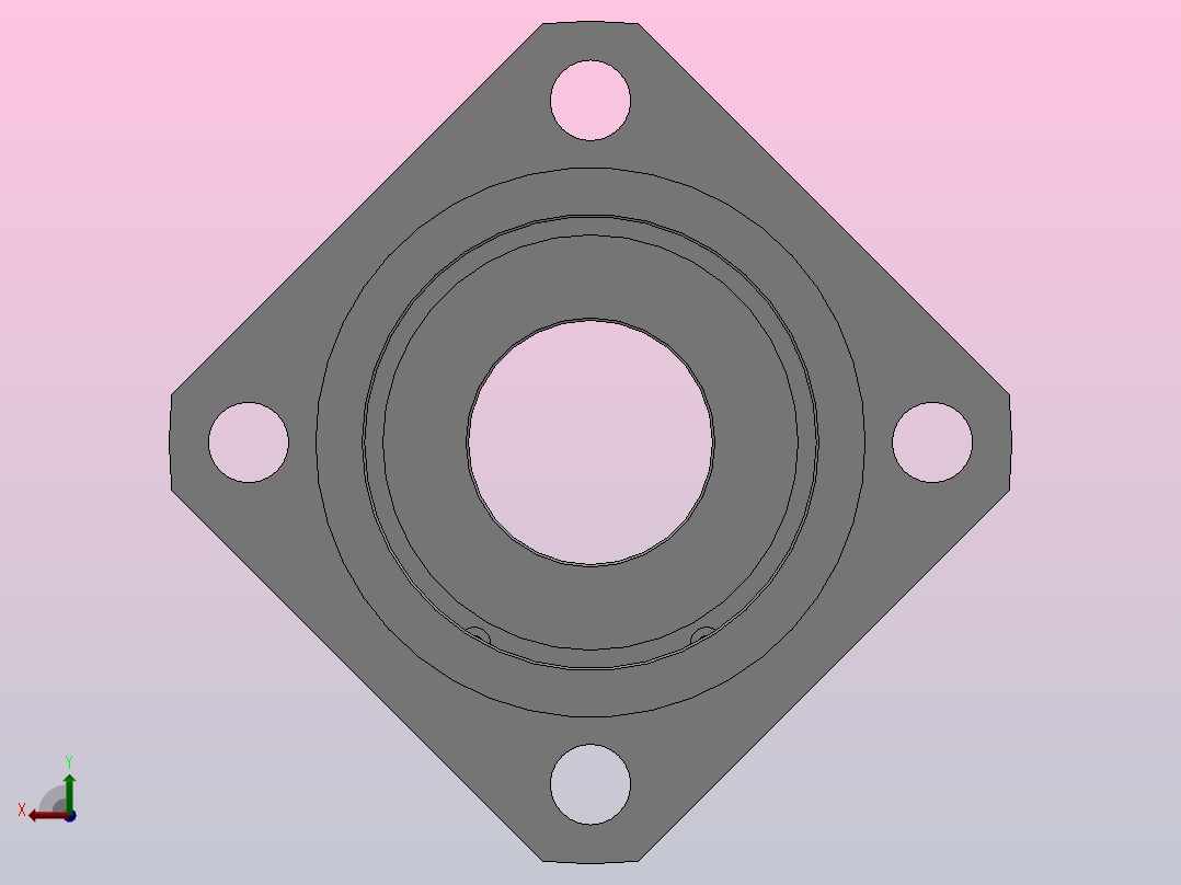 带挡圈双轴承L尺寸指定型轴承座组件_BRDLDK-6904-2Z-40-A后视图