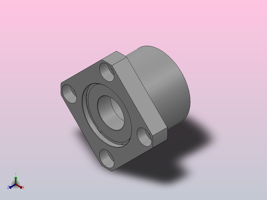 带挡圈双轴承L尺寸指定型轴承座组件_BRDLDK-6904-2Z-40-A正等轴测图