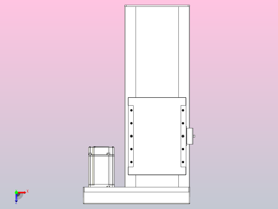 滚珠丝杠直线轴带导轨全封闭TPA-HCR-202D-2510C-L250-ML-Y-P75-N3俯视图