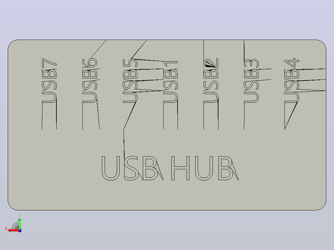 USB2.0集线器分离器外壳-7端口后视图