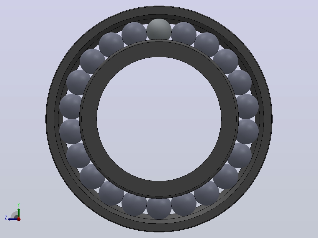 多套GBT292-GBT296角接触球轴承3D模型Solidworks设计右视图