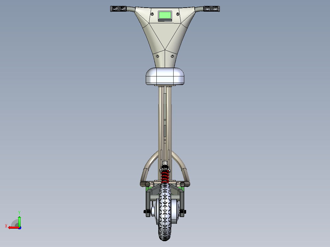 E-scooter踏板车后视图