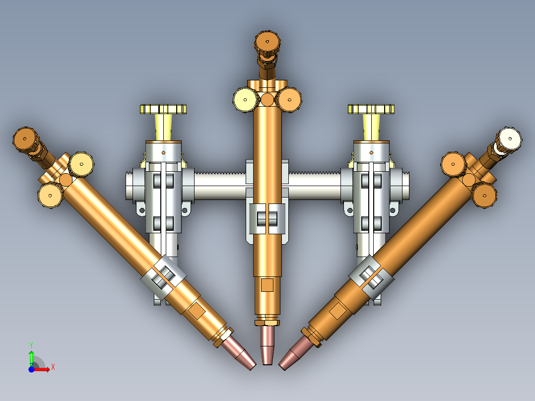 火焰三割炬前视图
