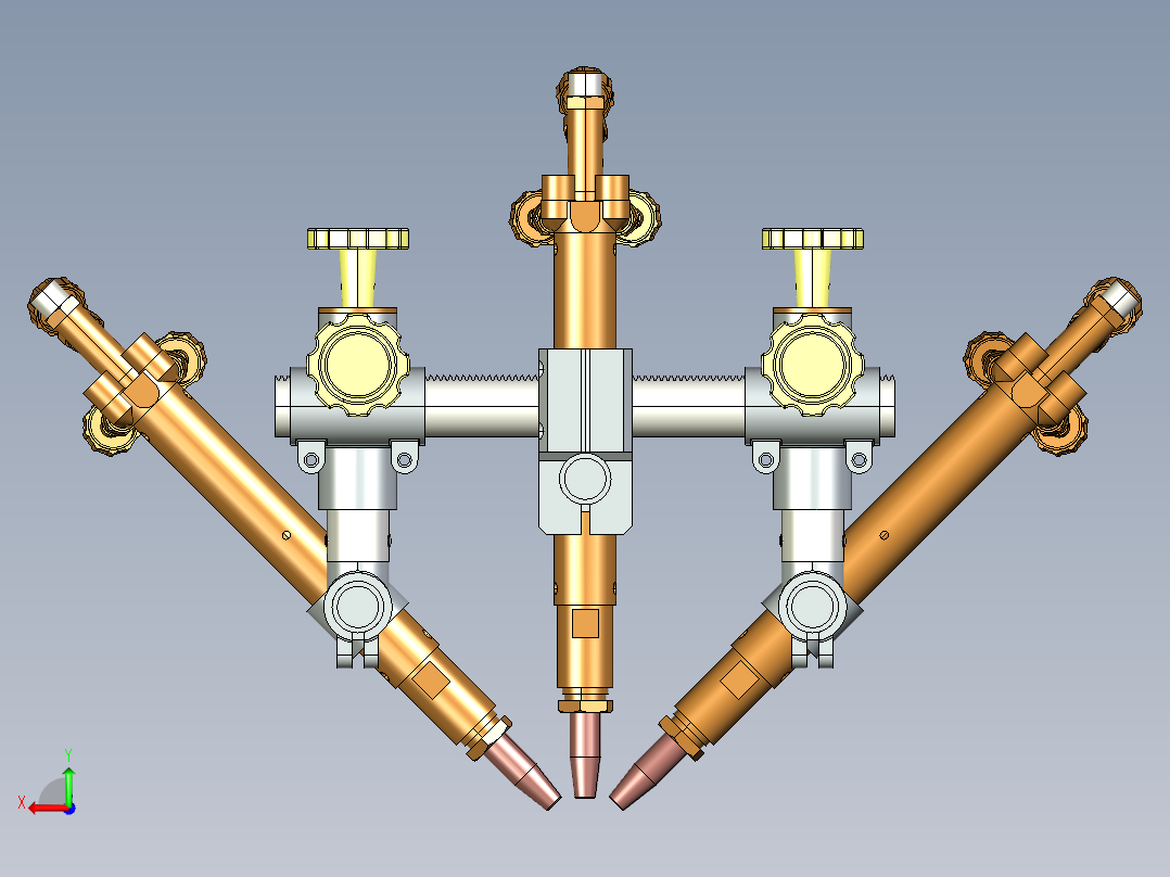 火焰三割炬后视图