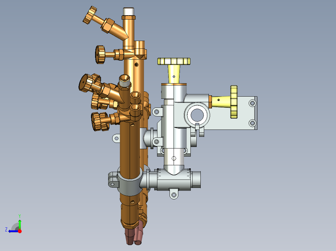 火焰三割炬右视图
