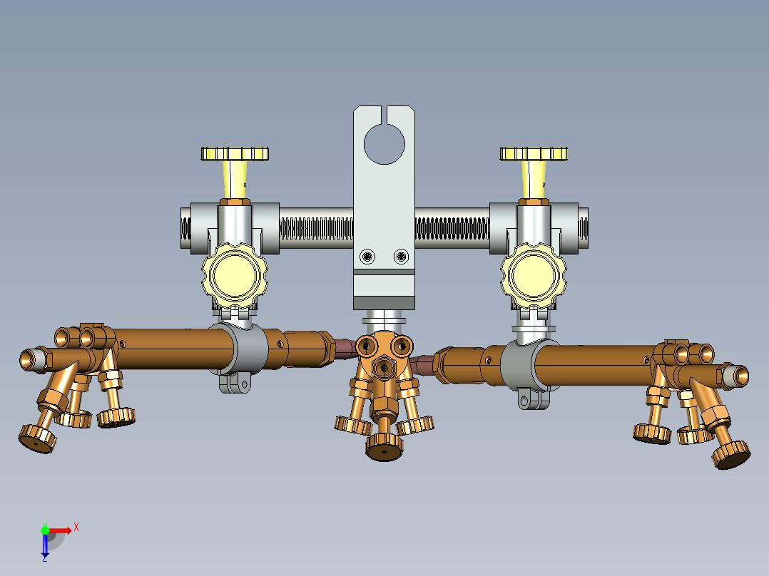 火焰三割炬俯视图