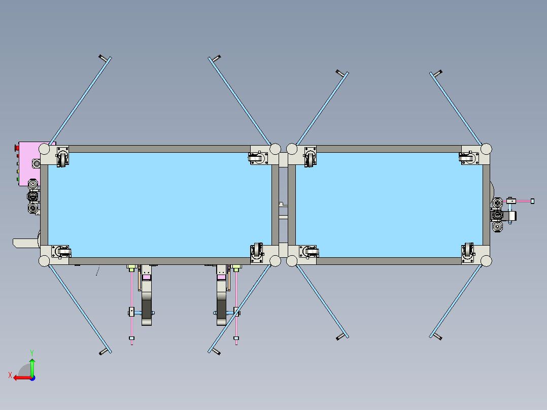 CCD自动检测组装一体机3D模型后视图