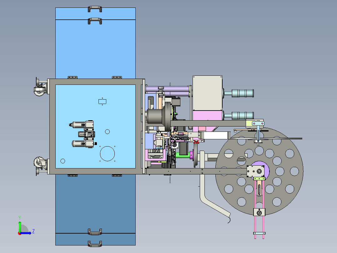 CCD自动检测组装一体机3D模型左视图