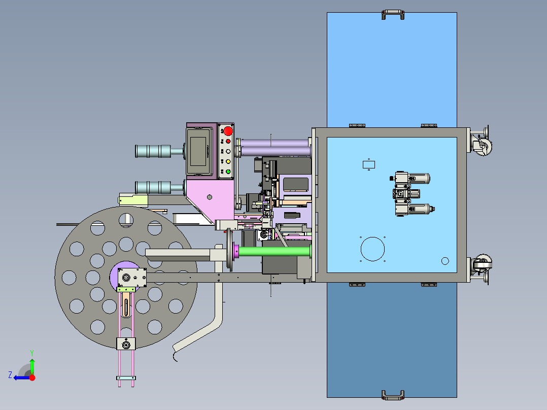 CCD自动检测组装一体机3D模型右视图