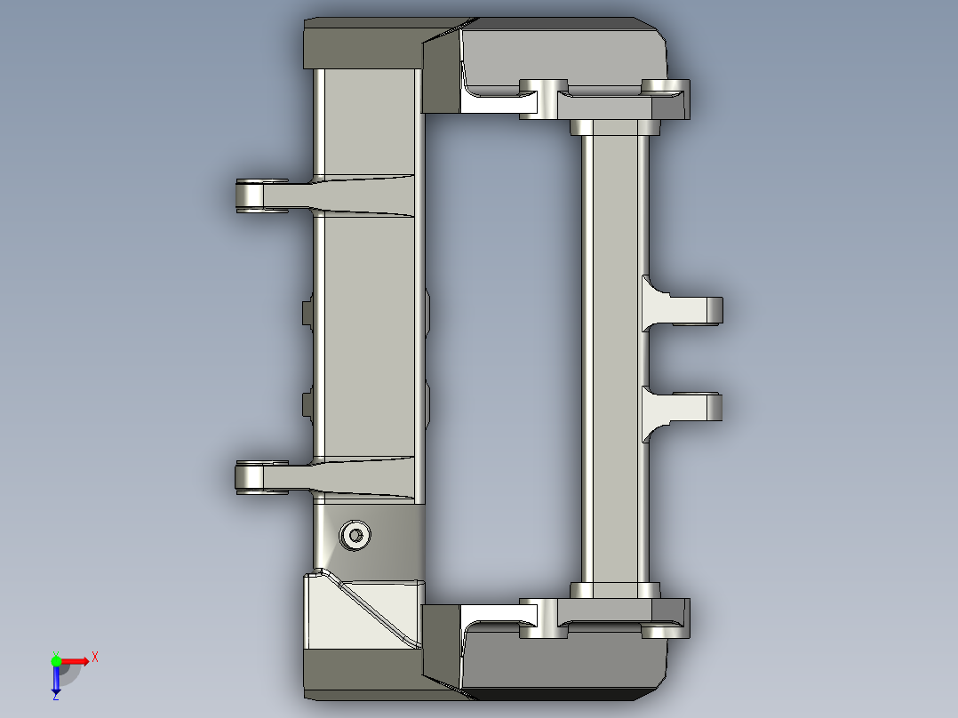solidworks 雅马哈trx 850铝支架子俯视图
