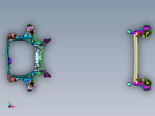 前置驱动轿车底盘系统总成前视缩略图