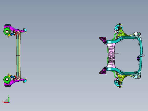 前置驱动轿车底盘系统总成后视缩略图