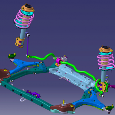 前置驱动轿车底盘系统总成