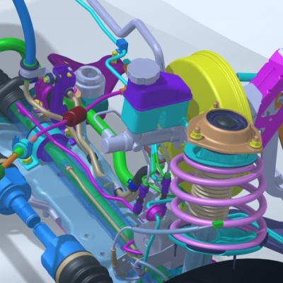 前置驱动轿车底盘系统总成