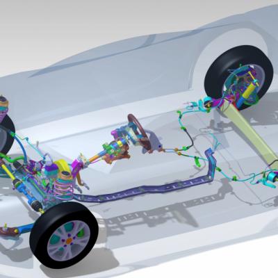 前置驱动轿车底盘系统总成