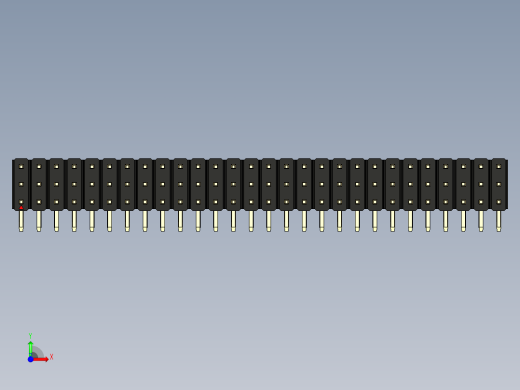 彩色公排针 100mil 2.54mm 系列-DS1022_black_3x28p_100mil_TypeD_rev1.0前视缩略图