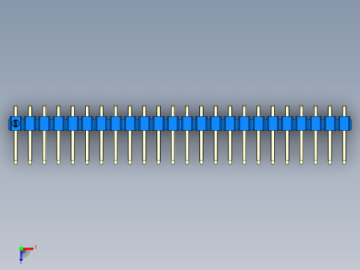 彩色公排针 100mil 2.54mm 系列-DS1022_blue_1x24p_100mil_TypeD_rev1.0俯视缩略图