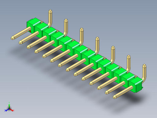 彩色公排针 100mil 2.54mm 系列-DS1022_green_14p_100mil_Type_SMT_R2_rev1.0