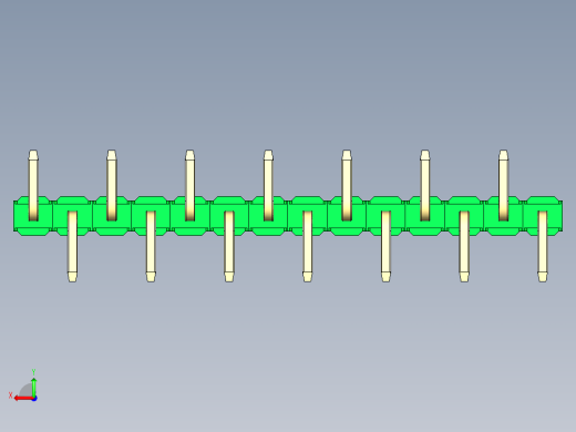 彩色公排针 100mil 2.54mm 系列-DS1022_green_14p_100mil_Type_SMT_R2_rev1.0后视缩略图