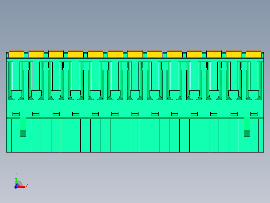 DEGSON 2EDG 系列 5.0mm 可插拔接线端子组-2EDGKD-5.0-13P-14-00AH前视图