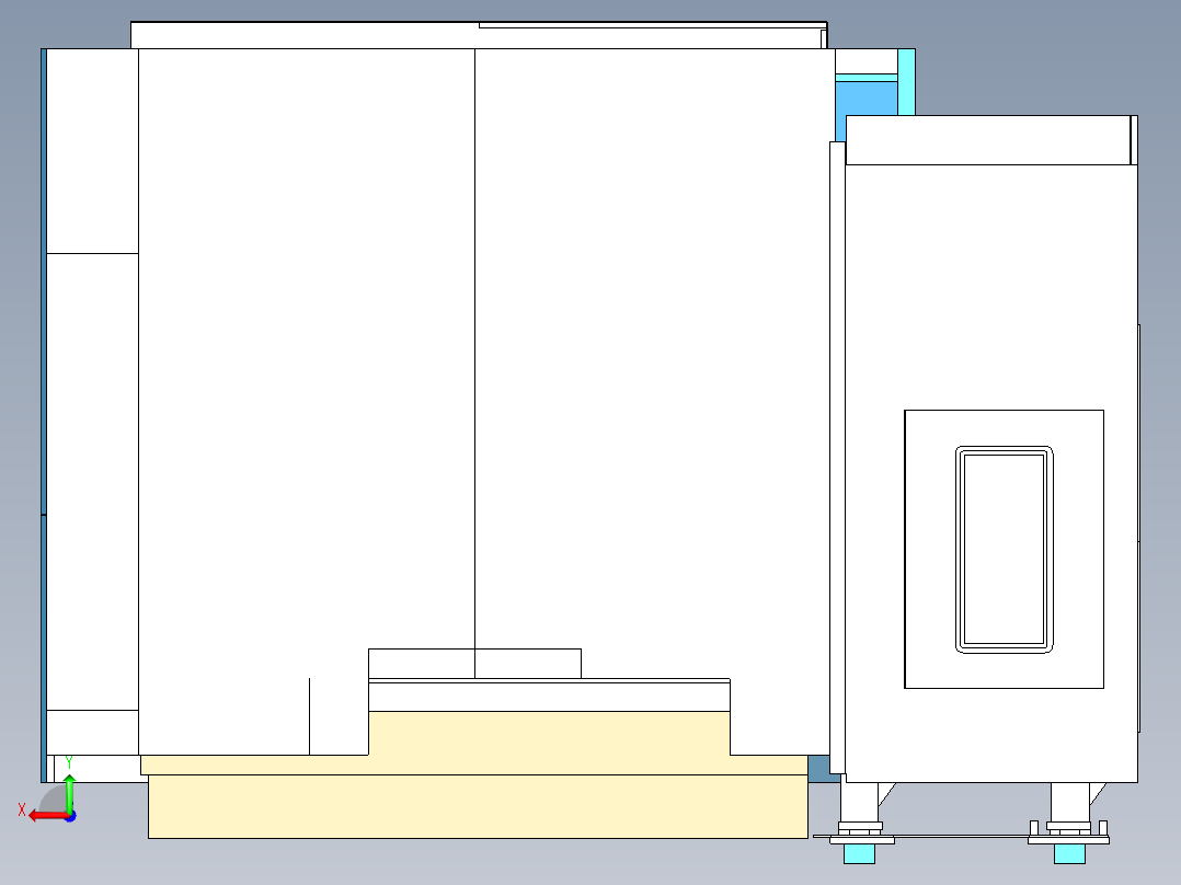 斗山卧加机床模型后视图