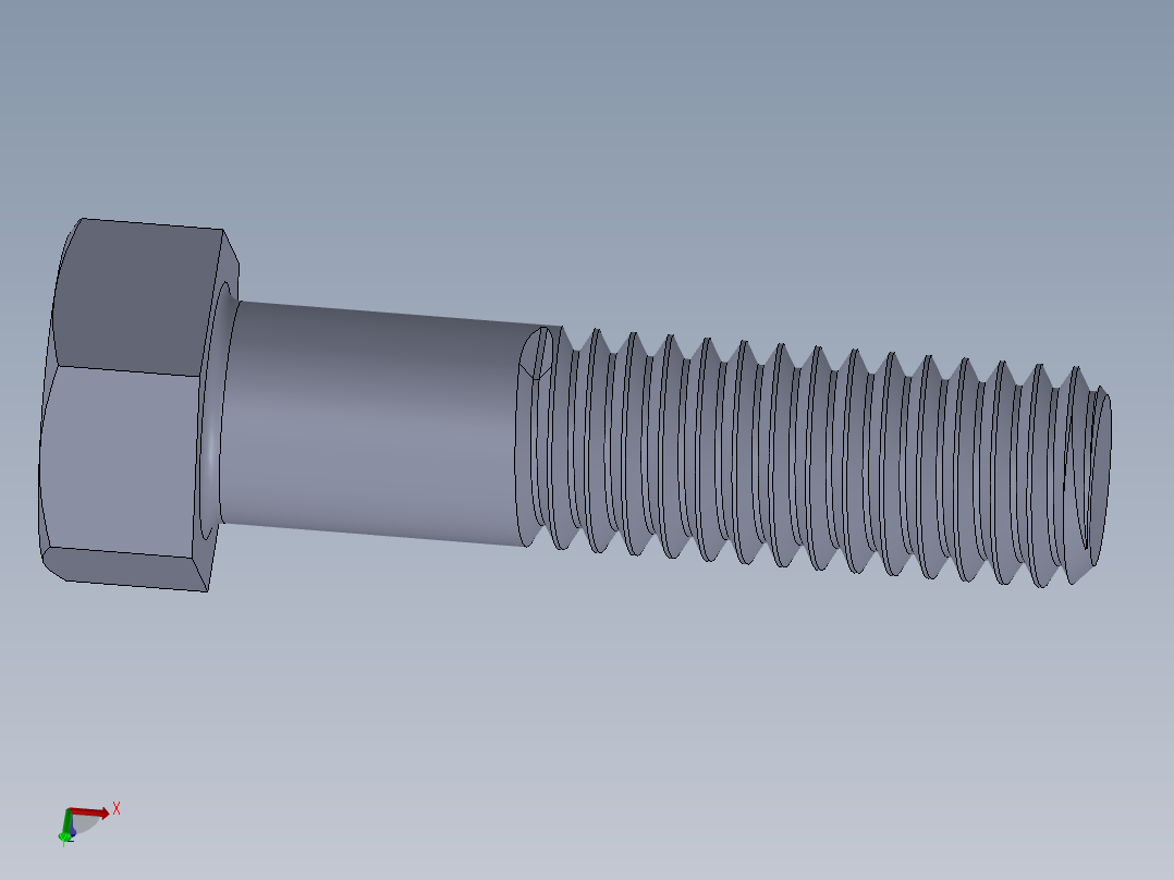 UNC 六角螺栓-Hex Bolt 0.375-16 x 1.5.SLDPRT