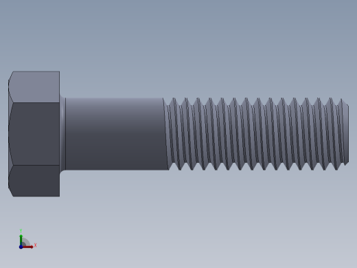 UNC 六角螺栓-Hex Bolt 0.375-16 x 1.5.SLDPRT前视缩略图