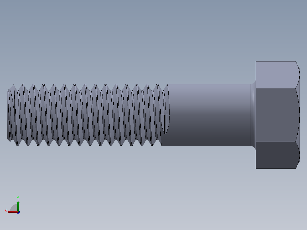 UNC 六角螺栓-Hex Bolt 0.375-16 x 1.5.SLDPRT后视图