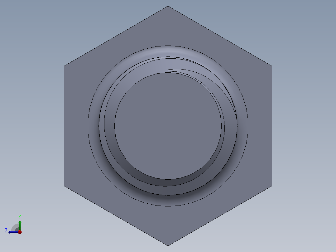 UNC 六角螺栓-Hex Bolt 0.375-16 x 1.5.SLDPRT右视图