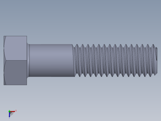 UNC 六角螺栓-Hex Bolt 0.375-16 x 1.5.SLDPRT俯视缩略图
