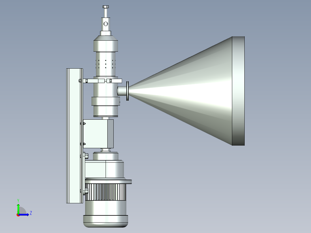 奶油搅拌机3D模型图纸 STP格式左视图