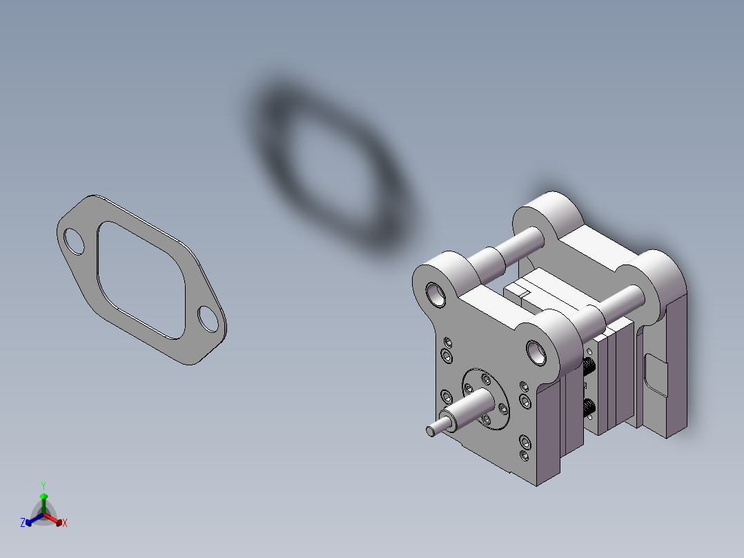 Q250-排气管垫片级进冲压模具设计【三维SolidWorks】正等轴测图