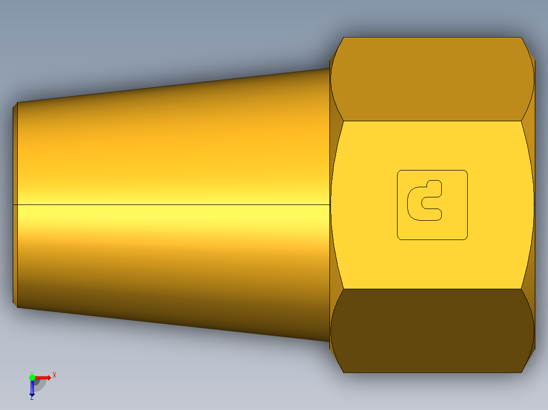 扩口式工业通用硬管接头Long Nut 41FL-5俯视图