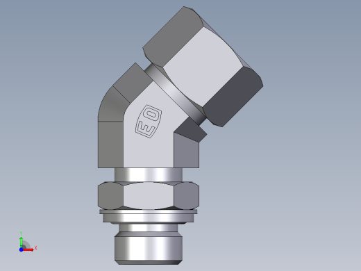 卡套式工业通用硬管接头EO_Adjustable_locknut_45_deg_elbow_VEE16ZSRCF前视缩略图
