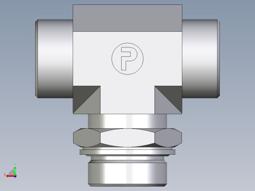 卡套式工业通用硬管接头EO_Adjustable_locknut_branch_tee_TEE30SMOMDCF后视缩略图