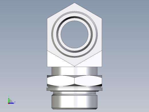 卡套式工业通用硬管接头EO_Adjustable_locknut_branch_tee_TEE30SMOMDCF左视缩略图