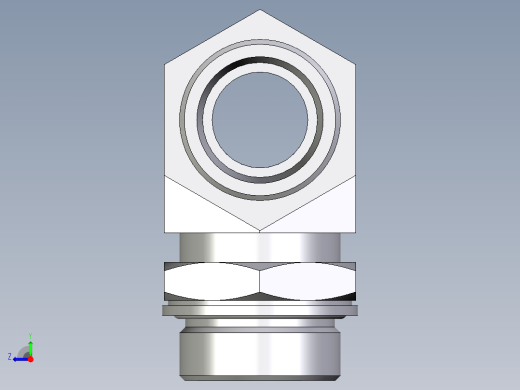 卡套式工业通用硬管接头EO_Adjustable_locknut_branch_tee_TEE30SMOMDCF右视缩略图