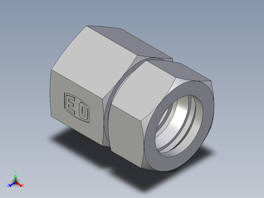 卡套式工业通用硬管接头EO_Swivel_connector_GAI28ZLR71正等轴测图