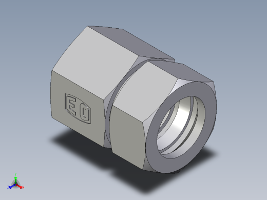 卡套式工业通用硬管接头EO_Swivel_connector_GAI28ZLR71正等轴测缩略图