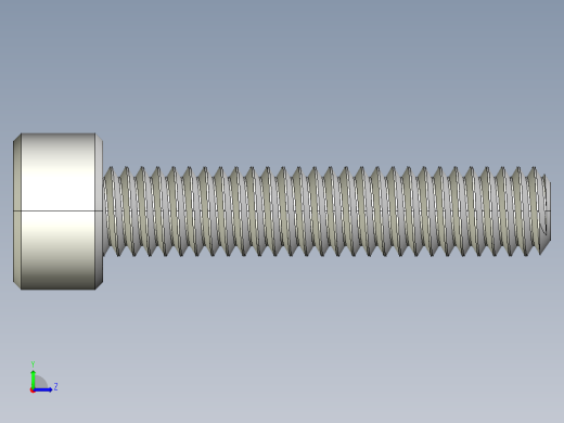 M4 x 0.7mm Thread 20mm LONG SOCKET HEAD CAP SCREW.IGS左视缩略图