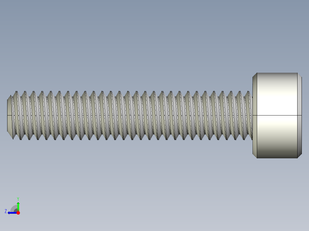 M4 x 0.7mm Thread 20mm LONG SOCKET HEAD CAP SCREW.IGS右视图